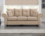 Ashwin Beige Three Seater Sofa - Modern 3 Seater Sofa