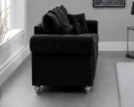 Black Three Seater Sofa - Elegant 3 Seater Sofa - Image 3