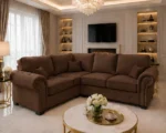 Brown Sofa - Ashwin Corner 4 Seater Sofa - L Shape Sofa - Image 3