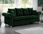 Green Fabric sofa - Ashwin 3 Seater Sofa - Living Room 3 Seater Sofa - Image 2