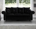 Black Three Seater Sofa - Elegant 3 Seater Sofa