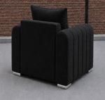 Lilly 1 Seater Black Sofa - Lilly Single Seater Sofa – Luxury Fabric Sofa - Image 4