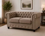 Chesterfield Two Seater Fabric Sofa - Image 2