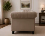 Chesterfield Two Seater Fabric Sofa - Image 3