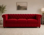Chesterfield Modern 3 Seater Red Sofa