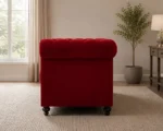 Chesterfield Modern 3 Seater Red Sofa - Image 4