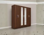 Classic Premium 6 Door Wardrobe with Mirror - Luxury Storage Cabinet with Drawers