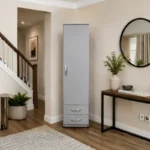 Elegant One Door Wardrobe with Two Drawers