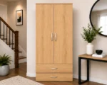 Luxury Two Door Wardrobe with Two Drawers - Two Door Wardrobe - Wardrobe with Drawers
