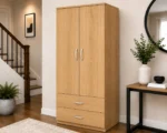 Luxury Two Door Wardrobe with Two Drawers - Two Door Wardrobe - Wardrobe with Drawers - Image 3