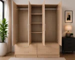 Luxury Wooden Closet with 4 Drawers - Wardrobe with Drawers for Bedroom - Image 2