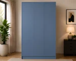 Blue 3 Door Wardrobe with 2 Drawers - Modern Bedroom Storage Cabinet - Image 4