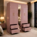 Modern Bedroom Wardrobe with Mirror | 5 Door Clothes Storage Cabinet