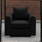 Lilly 1 Seater Black Sofa - Lilly Single Seater Sofa – Luxury Fabric Sofa