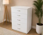 Chest of 5 Drawers - Spacious Bedroom Chest of Drawers - Stylish Wooden Storage Cabinet - Image 4