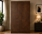 Walnut Brown 3 Door Wardrobe with 2 Drawers – Modern Bedroom Storage - Image 5