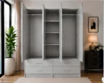Modern Bedroom Wardrobe with 4 Drawers - Wardrobe with Drawers for Bedroom - Image 2