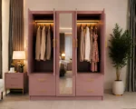 Premium Modern 5 Door Wardrobe | Mirror & 4 Drawers for Stylish Storage - Image 4