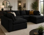 Black Sofa U Shape - Image 2