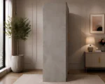 Grey 3 Door Wardrobe with Mirror & 2 Drawers - Modern Bedroom Storage Cabinet - Image 5