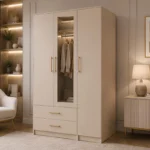 Premium White 3 Door Mirror Wardrobe - Large Clothes Storage Cabinet