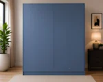 Navy Blue 4 Door Wardrobe with 4 Drawers – Modern Bedroom Storage Cabinet - Image 4