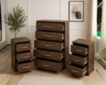 Chest of 5 Drawers - 2 Bedside Tables - Modern Compact Bedroom Set - Image 3