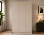 Modern White 3 Door Wardrobe with 2 Drawers - Spacious Bedroom Storage Unit - Image 5