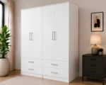 Elegant Bedroom Organizer Wardrobe - 4 Door Wardrobe with 4 Drawers - Image 2