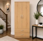 Luxury Two Door Wardrobe with Two Drawers - Two Door Wardrobe - Wardrobe with Drawers - Image 4