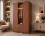 Door Wardrobe with Centre Mirror - Large Clothes Storage Unit - Image 2