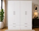 Elegant Bedroom Organizer Wardrobe - 4 Door Wardrobe with 4 Drawers