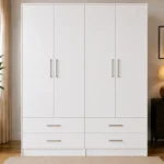 Elegant Bedroom Organizer Wardrobe - 4 Door Wardrobe with 4 Drawers