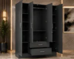Royal Luxury 4 Door Wardrobe with 1 Mirror - Wardrobe with 2 Drawers - Image 4