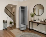 Elegant One Door Wardrobe with Two Drawers - Image 2