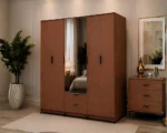 6 Door Wardrobe with Drawers - Wooden Wardrobe with Drawers - Wardrobe with 2 Mirrors - Image 4