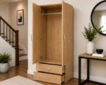 Luxury Two Door Wardrobe with Two Drawers - Two Door Wardrobe - Wardrobe with Drawers - Image 2