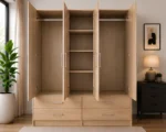 Luxury Wooden Closet with 4 Drawers - Wardrobe with Drawers for Bedroom - Image 3