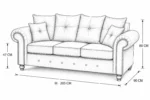 Living Room Ashwin 3 Seater Sofa - Comfortable 3 Seater Sofa - Image 6
