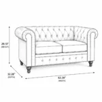 Two Seater Sofa - Chesterfield Two Seater Sofa - Image 5