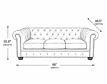 Chesterfield High Back 3 Seater Sofa - Premium Sofa - Image 5