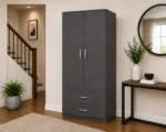 Two Door Wardrobe with Two Drawers - Image 3