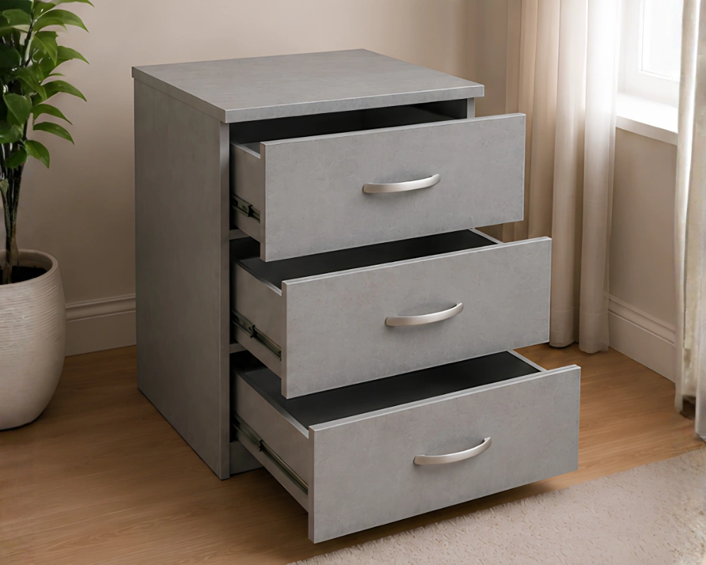 Premium 3 Drawer Night Cabinet Two sides Table - 2 Bedside Tables – Stylish Large Nightstand Sets – Premium Bedroom - Image 1