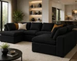 Black Sofa U Shape - Image 4