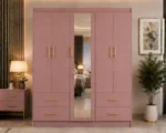 Premium Modern 5 Door Wardrobe | Mirror & 4 Drawers for Stylish Storage - Image 2