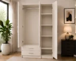 Modern White 3 Door Wardrobe with 2 Drawers - Spacious Bedroom Storage Unit - Image 3