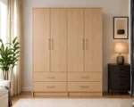 Luxury Wooden Closet with 4 Drawers - Wardrobe with Drawers for Bedroom