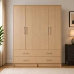 Luxury Wooden Closet with 4 Drawers - Wardrobe with Drawers for Bedroom