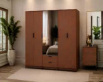 6 Door Wardrobe with Drawers - Wooden Wardrobe with Drawers - Wardrobe with 2 Mirrors - Image 5