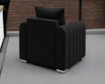 Lilly 1 Seater Black Sofa - Lilly Single Seater Sofa – Luxury Fabric Sofa - Image 4